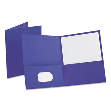 Oxford™ Leatherette Two Pocket Portfolio, 8.5 X 11, Purple-purple, 10-pack freeshipping - TVN Wholesale